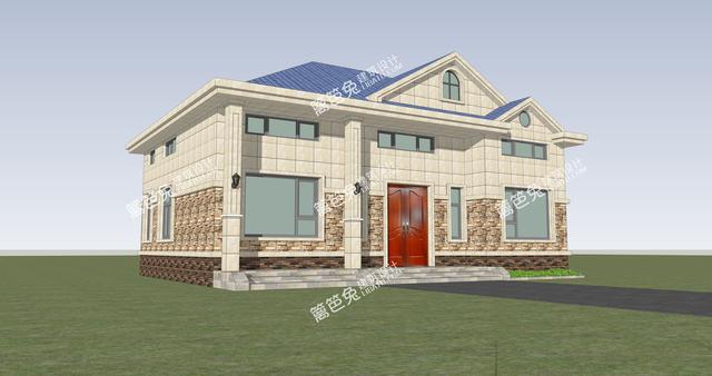 兩層的新農(nóng)村自建房別墅設(shè)計(jì)圖，外觀精美，戶型實(shí)用