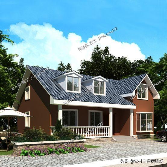 3款一層半農(nóng)村別墅計(jì)圖，設(shè)計(jì)造型別致，取材簡(jiǎn)單，易于建造。