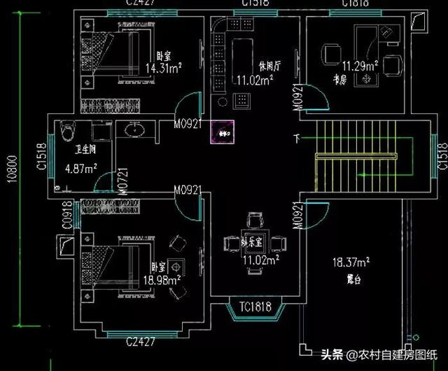 三層農(nóng)村自建房設(shè)計(jì)圖，帶有柴火灶和壁爐，冬天有了這兩樣，再冷室內(nèi)也溫暖如春