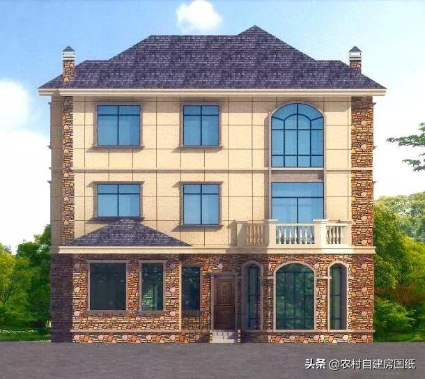 三層農(nóng)村自建房設(shè)計(jì)圖，帶有柴火灶和壁爐，冬天有了這兩樣，再冷室內(nèi)也溫暖如春