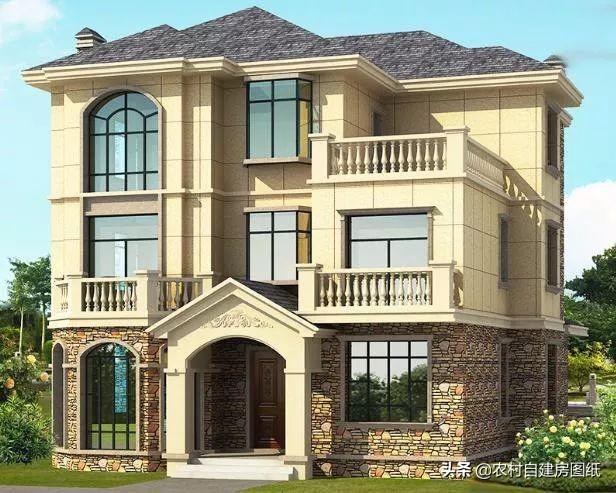 三層農(nóng)村自建房設(shè)計(jì)圖，帶有柴火灶和壁爐，冬天有了這兩樣，再冷室內(nèi)也溫暖如春