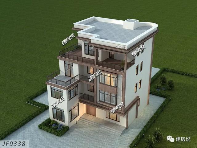 四層現(xiàn)代別墅設(shè)計圖，132平左右，別墅外觀是非常清新自然