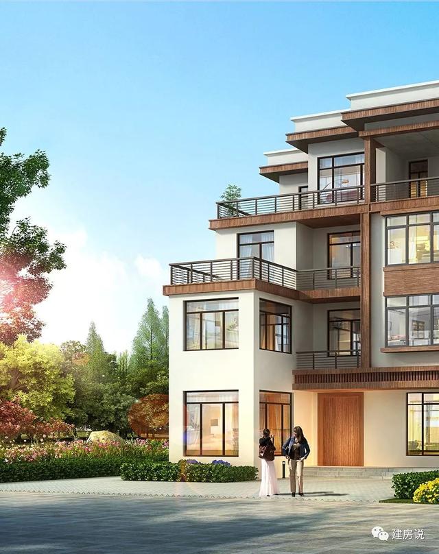 四層現(xiàn)代別墅設(shè)計圖，132平左右，別墅外觀是非常清新自然