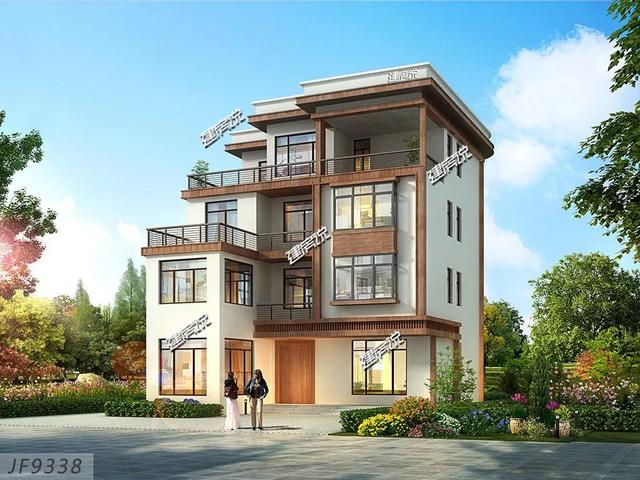 四層現(xiàn)代別墅設(shè)計圖，132平左右，別墅外觀是非常清新自然