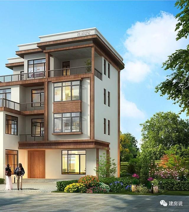 四層現(xiàn)代別墅設(shè)計圖，132平左右，別墅外觀是非常清新自然