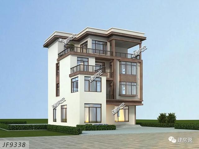 四層現(xiàn)代別墅設(shè)計圖，132平左右，別墅外觀是非常清新自然