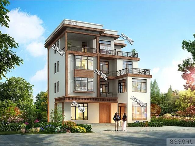 四層現(xiàn)代別墅設(shè)計圖，132平左右，別墅外觀是非常清新自然