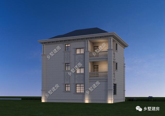 農(nóng)村自建歐式別墅設(shè)計圖，占地不大，戶型方方正正，自帶豪宅既視感。