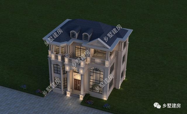 農(nóng)村自建歐式別墅設(shè)計圖，占地不大，戶型方方正正，自帶豪宅既視感。