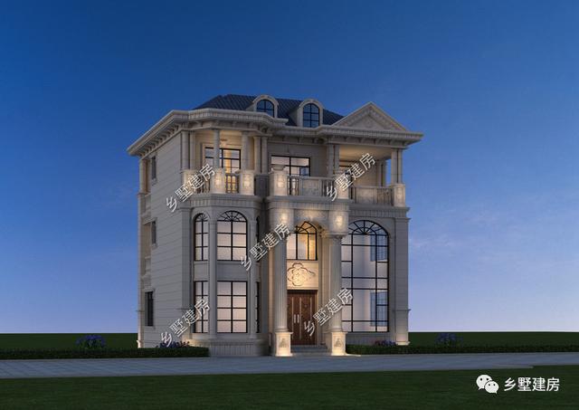 農(nóng)村自建歐式別墅設(shè)計圖，占地不大，戶型方方正正，自帶豪宅既視感。