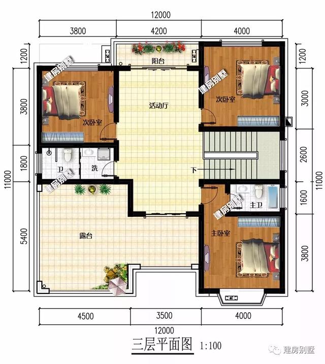 12x13米的農村歐式自建別墅設計圖，兩款外觀相似，都帶露臺
