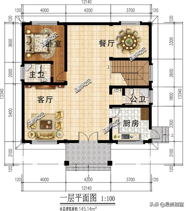開間12米的別墅設(shè)計(jì)圖，非常具有參考價(jià)值，圖紙收藏起來(lái)，建房用得上