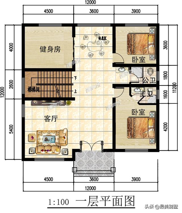 開間12米的別墅設(shè)計(jì)圖，非常具有參考價(jià)值，圖紙收藏起來(lái)，建房用得上