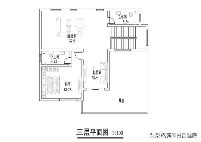 這套農(nóng)村二層平屋頂自建房設(shè)計(jì)圖，占地小，采光好