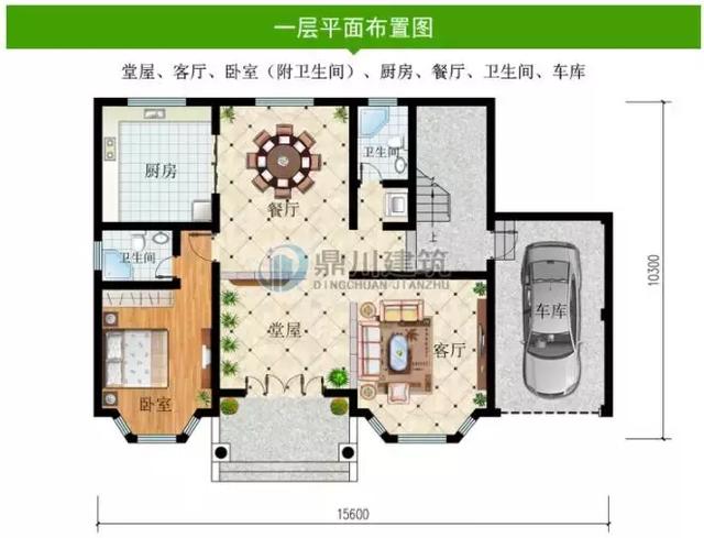 8款面寬15米的農村別墅設計圖，第1棟中式風格，第3棟帶車庫