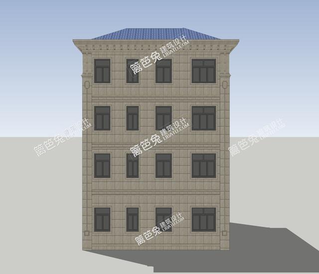 這款四層自建房別墅設(shè)計(jì)圖，占地只有100平米，三面采光，建成效果也是棒棒噠