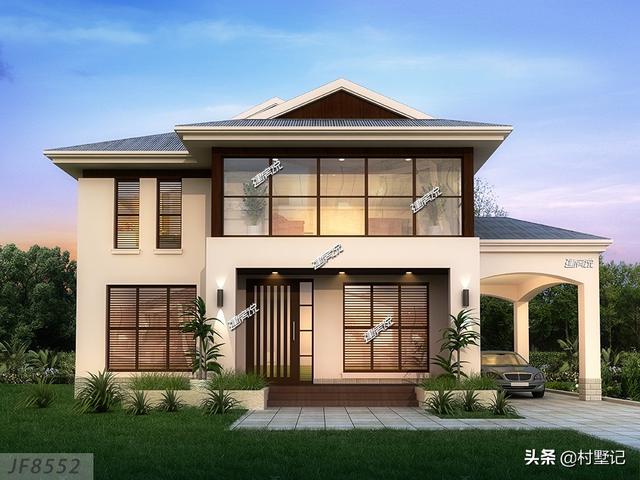 5款農(nóng)村自建別墅設(shè)計(jì)圖，每款都帶車庫(kù)，二層和三層任你選擇