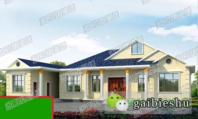 框架結(jié)構(gòu)一層農(nóng)村自建別墅設(shè)計圖，帶配房，獨(dú)立設(shè)計又連接在一起，符合農(nóng)村建房習(xí)俗。