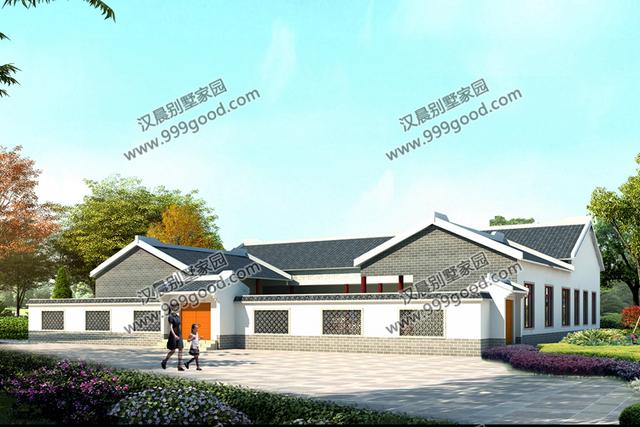 2款中式四合院農(nóng)村一層自建別墅設計圖，通過對傳統(tǒng)文化的發(fā)展和傳承，打造富有情趣的獨有的生活韻味