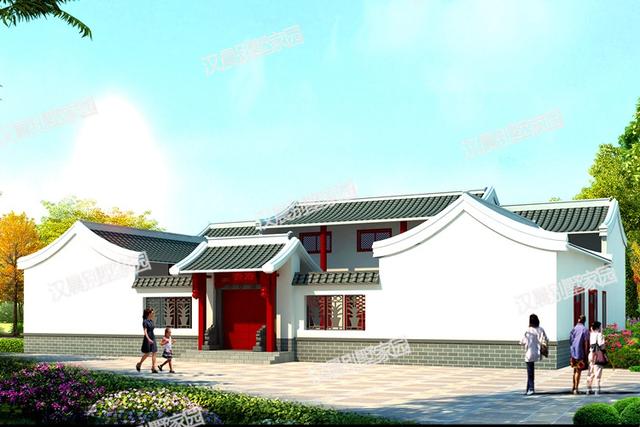 2款中式四合院農(nóng)村一層自建別墅設計圖，通過對傳統(tǒng)文化的發(fā)展和傳承，打造富有情趣的獨有的生活韻味