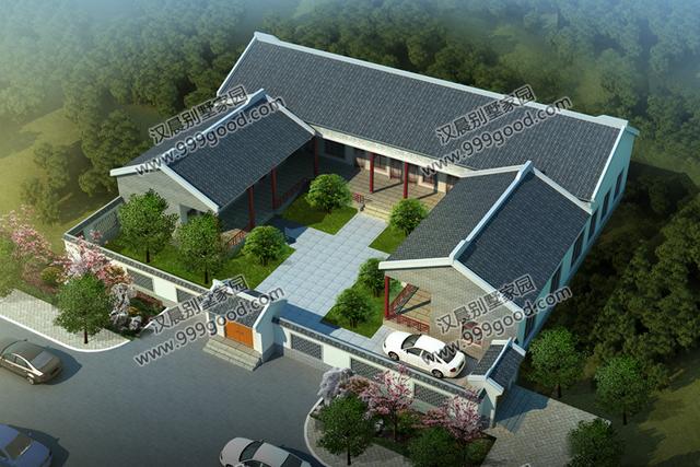 2款中式四合院農(nóng)村一層自建別墅設計圖，通過對傳統(tǒng)文化的發(fā)展和傳承，打造富有情趣的獨有的生活韻味