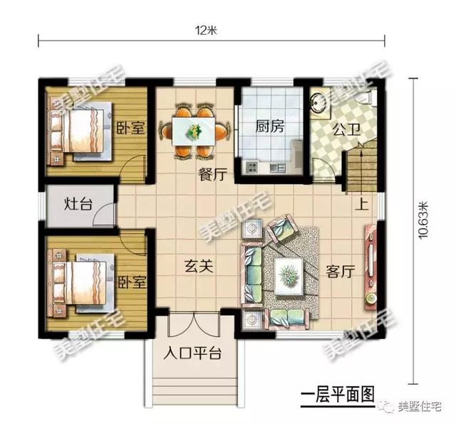 5套農(nóng)村別墅設(shè)計(jì)圖，占地面積都不超過120平，方方正正，簡(jiǎn)單實(shí)用