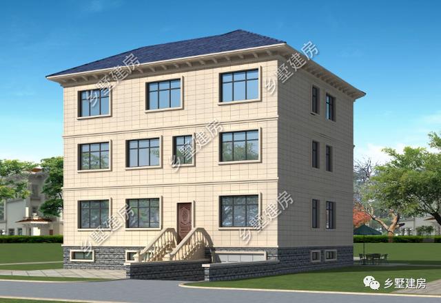 挑空客廳+多功能半地下室三層農(nóng)村自建房設(shè)計(jì)圖，基本可以滿足大多數(shù)人的需求