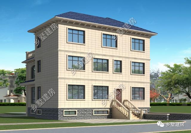 挑空客廳+多功能半地下室三層農(nóng)村自建房設(shè)計(jì)圖，基本可以滿足大多數(shù)人的需求