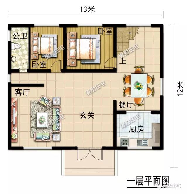 帶9間臥室的三層農(nóng)村別墅設(shè)計(jì)圖，這款別墅外觀簡潔清爽，更顯鄉(xiāng)居生活的溫馨