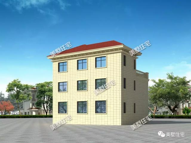 帶9間臥室的三層農(nóng)村別墅設(shè)計(jì)圖，這款別墅外觀簡潔清爽，更顯鄉(xiāng)居生活的溫馨