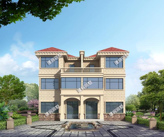 三層兄弟雙拼別墅設(shè)計(jì)圖，13×18.5，帶天井設(shè)計(jì)