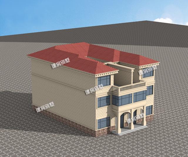 三層兄弟雙拼別墅設(shè)計(jì)圖，13×18.5，帶天井設(shè)計(jì)