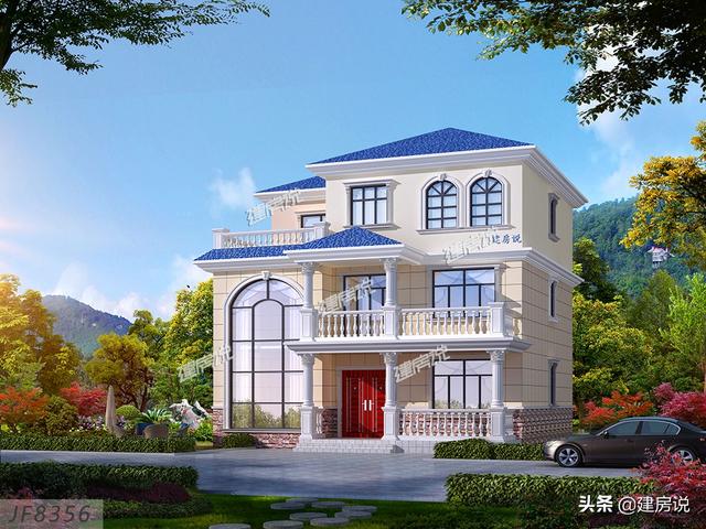 3款面寬12米的別墅設(shè)計圖，戶型設(shè)計合理，外觀簡約歐式風格