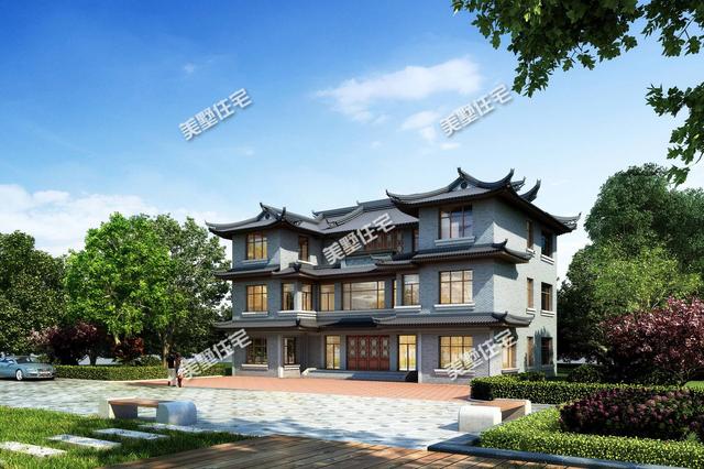 要建房還是中式別墅好，這款三層中式別墅設計圖，建成住一百年都不會過時
