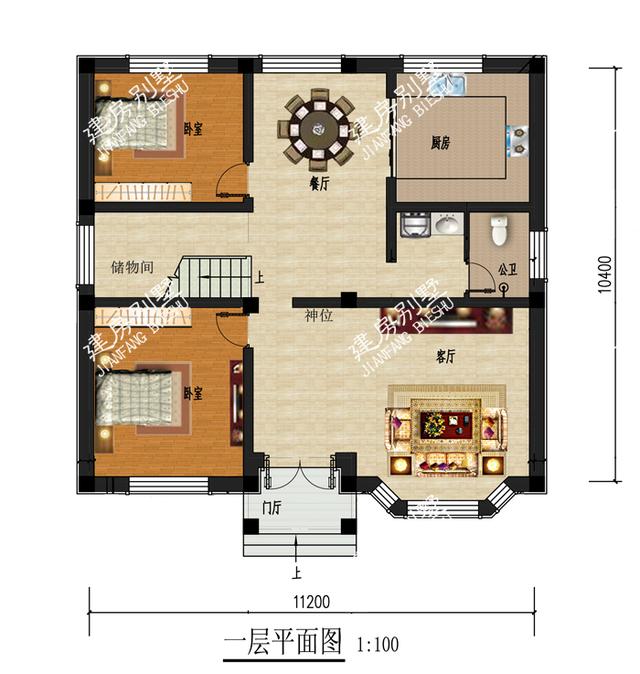 3棟開間11.2米別墅設計圖，外觀精致，戶型方方正正