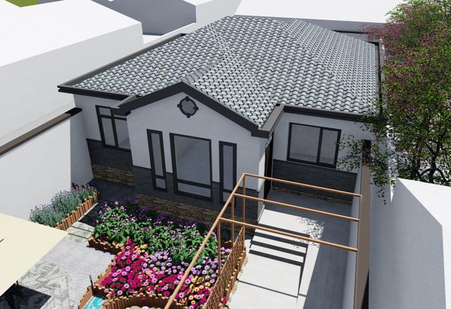 占地130平的農(nóng)村一層小別墅設(shè)計圖紙，現(xiàn)代風(fēng)格的獨棟別墅