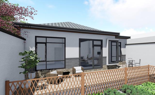 占地130平的農(nóng)村一層小別墅設(shè)計圖紙，現(xiàn)代風(fēng)格的獨棟別墅