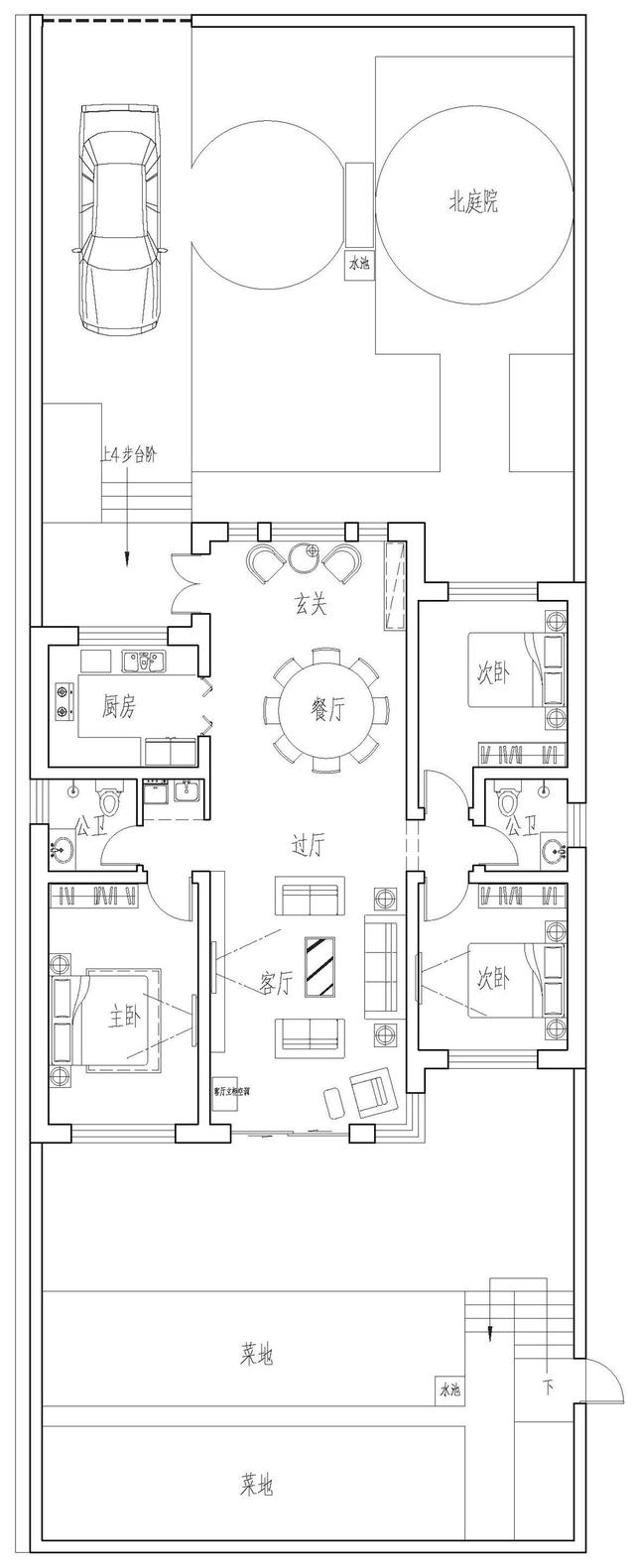 占地130平的農(nóng)村一層小別墅設(shè)計圖紙，現(xiàn)代風(fēng)格的獨棟別墅