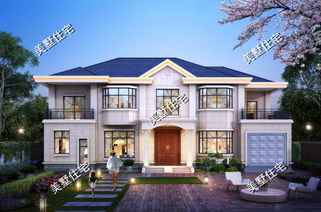 造價(jià)36萬左右現(xiàn)代歐式風(fēng)格自建別墅設(shè)計(jì)圖，二層建筑非常符合當(dāng)下的流行的趨勢(shì)