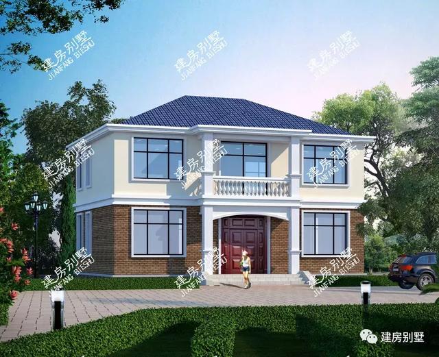 兩款面寬12米多的兩層自建房設(shè)計(jì)圖，兩款都很簡(jiǎn)約時(shí)尚