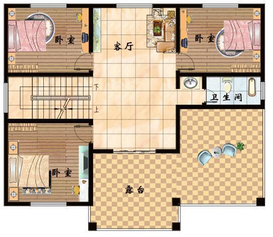 三層半農(nóng)村自建別墅建筑施工圖，13x10米，平屋頂大露臺(tái)設(shè)計(jì)