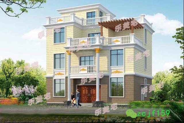 三層半農(nóng)村自建別墅建筑施工圖，13x10米，平屋頂大露臺(tái)設(shè)計(jì)