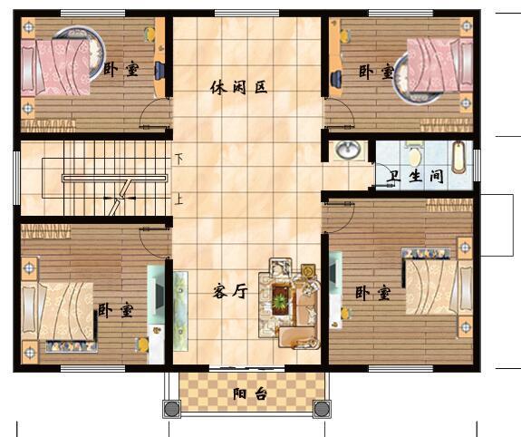 三層半農(nóng)村自建別墅建筑施工圖，13x10米，平屋頂大露臺(tái)設(shè)計(jì)