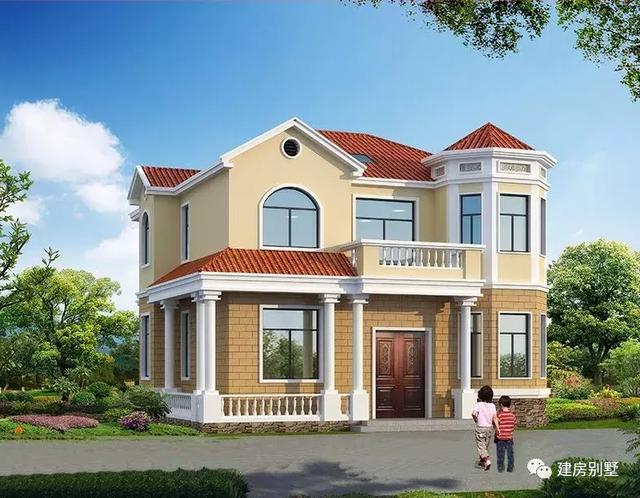 2款農(nóng)村別墅設(shè)計(jì)圖，多根羅馬柱裝飾，外觀精致而大氣