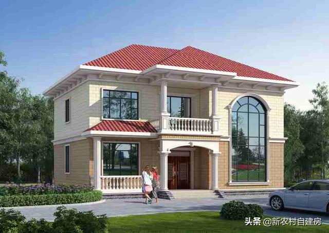 介紹一款農(nóng)村2層自建房設(shè)計(jì)圖，整棟別墅層次感十足。