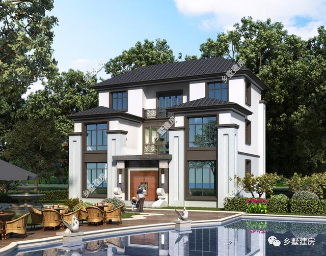 帶大家來(lái)看一款新中式別墅設(shè)計(jì)圖，回鄉(xiāng)建一棟，既有品位又有面子