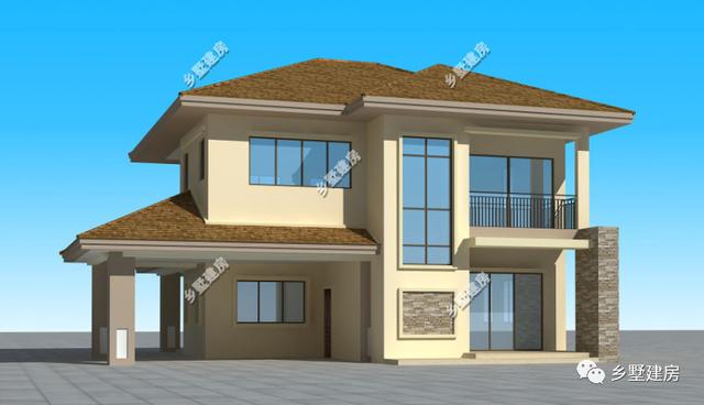 現(xiàn)代風農(nóng)村別墅設(shè)計圖，簡單中不失大氣，有很強的設(shè)計感。