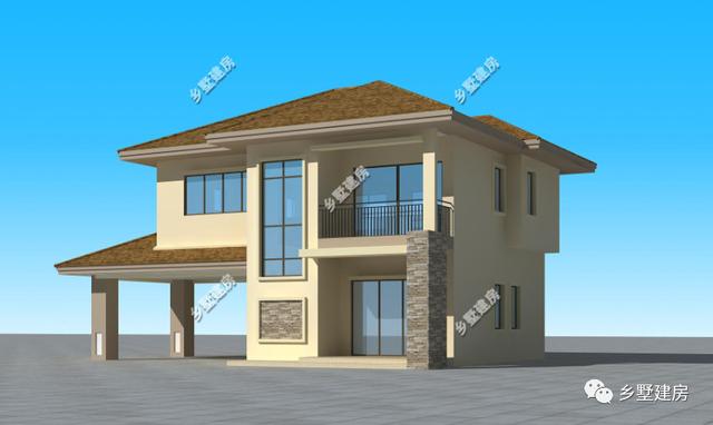 現(xiàn)代風農(nóng)村別墅設(shè)計圖，簡單中不失大氣，有很強的設(shè)計感。