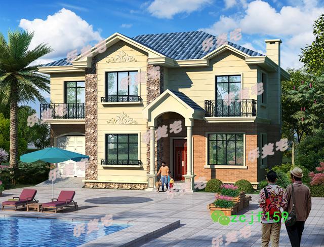 帶車(chē)庫(kù)鄉(xiāng)村二層別墅設(shè)計(jì)圖片，好看又簡(jiǎn)單，舒適性好