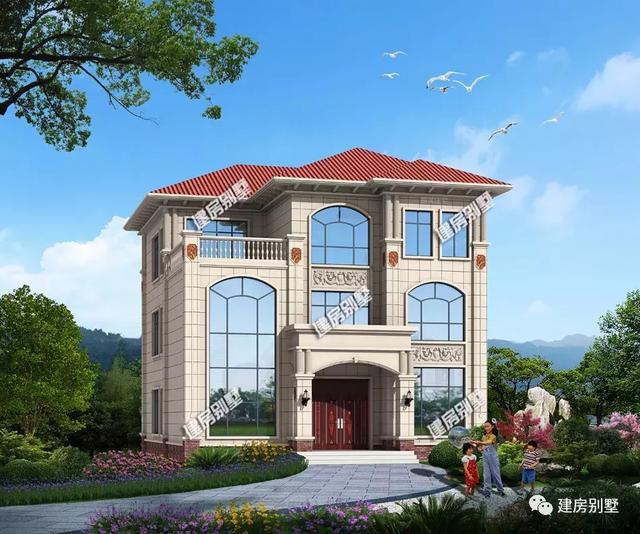 適合農(nóng)村建造的三層自建房設(shè)計(jì)圖，戶型比較的周正，簡歐式的外觀不會容易過時(shí)